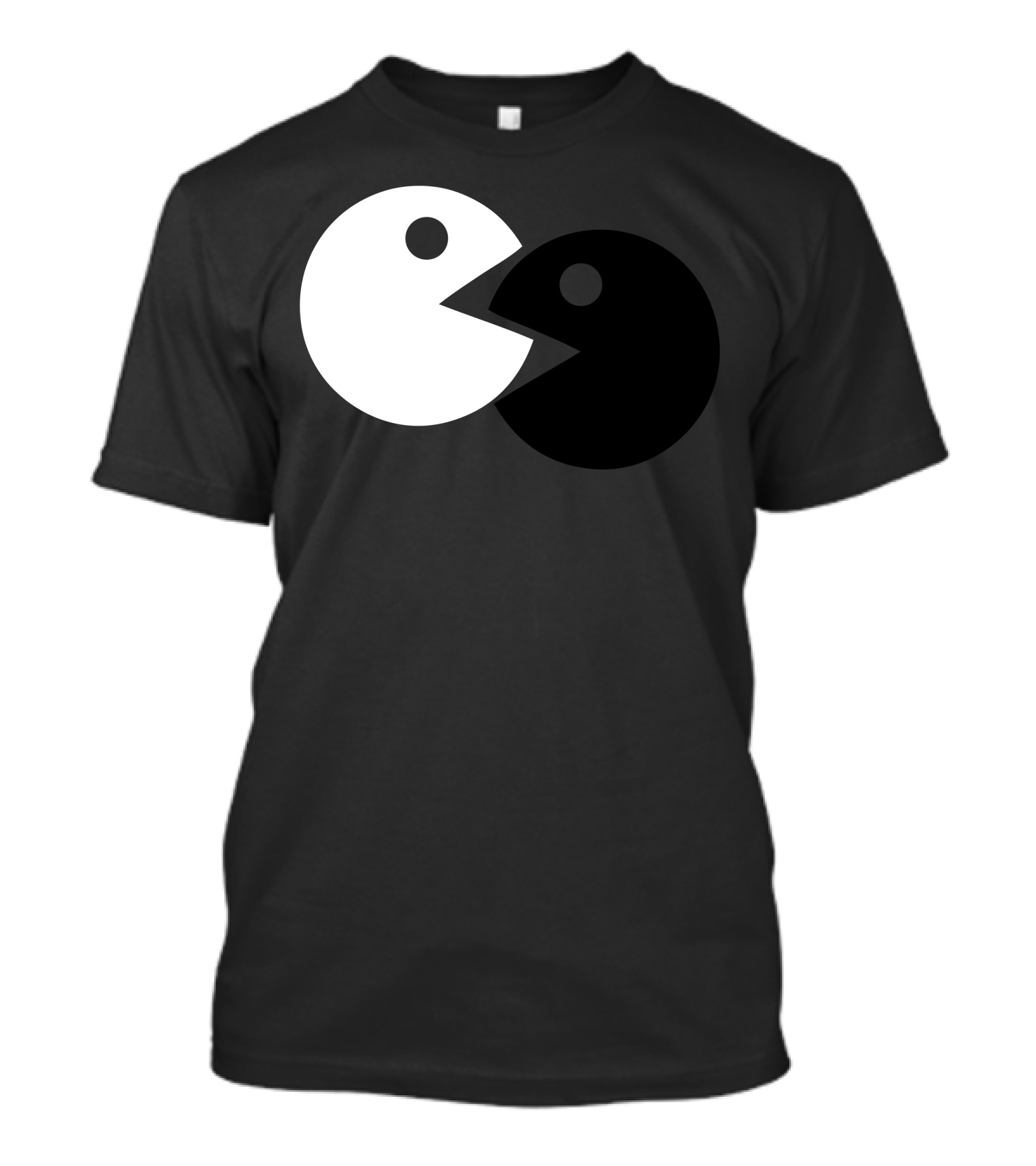 Kiss And Love Pac-Man Style White Black Iconic T-Shirt