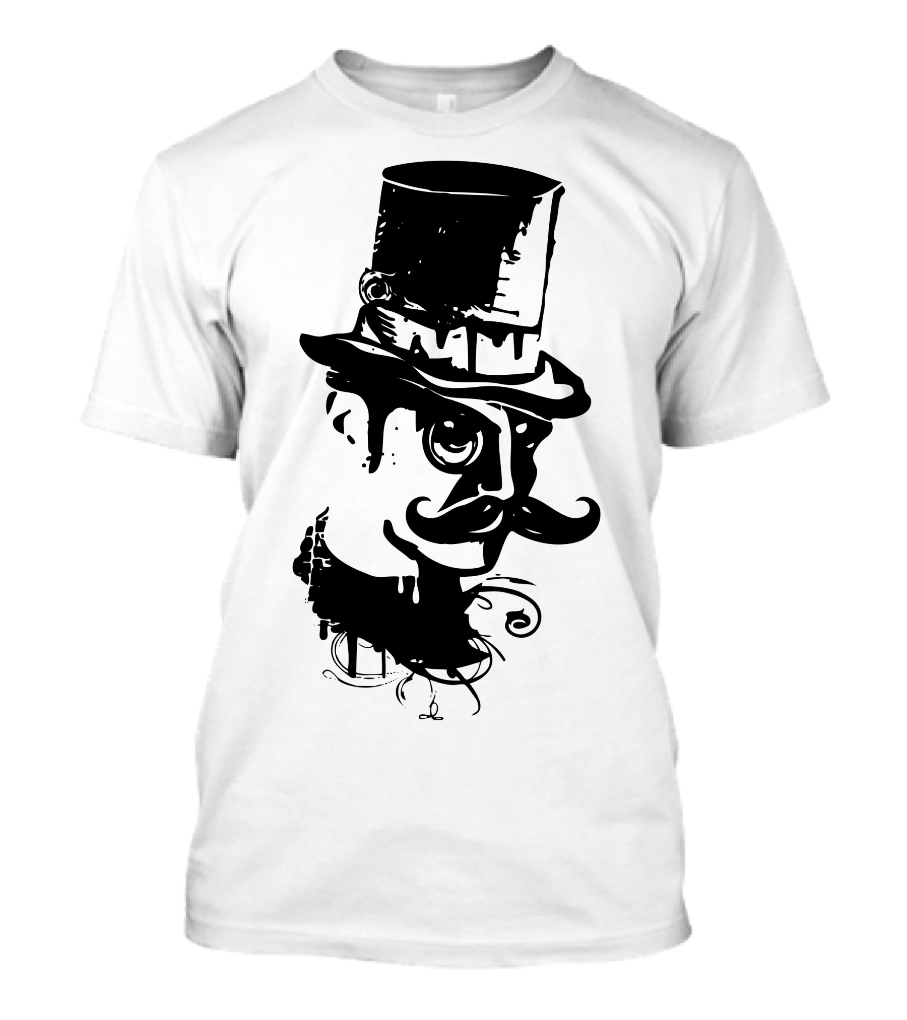Like A Sir Gentleman Top Hat Moustache Graffiti T-Shirt