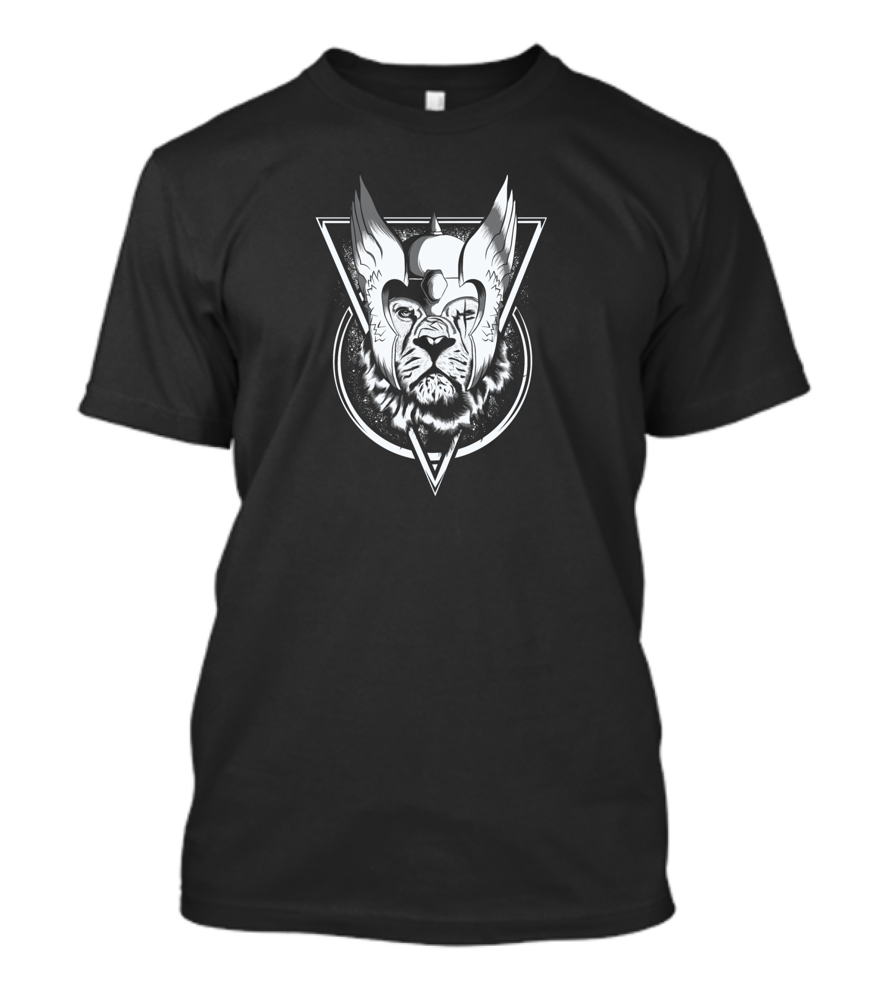 Lion God Of War Viking Warrior Helmet Emblem T-Shirt