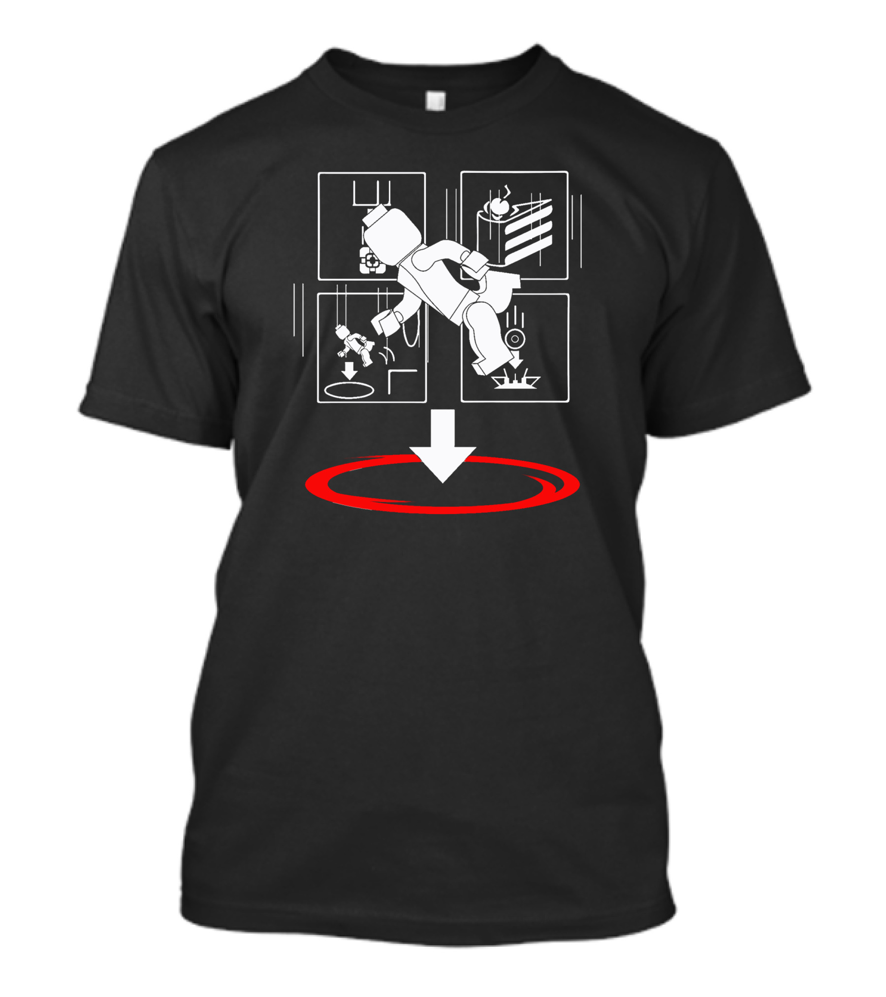 Portal LEGO-Inspired Momentum Puzzle Adventure T-Shirt