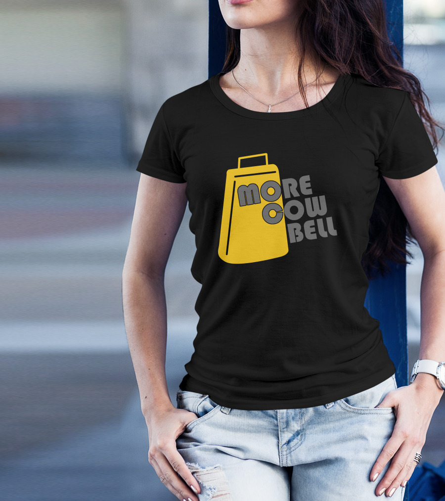 More Cowbell Classic Music Reference Yellow Cowbell T-Shirt