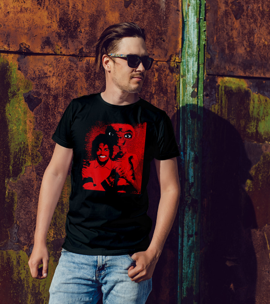 Mothership Alien Vs Predator E.T. And Human Red T-Shirt