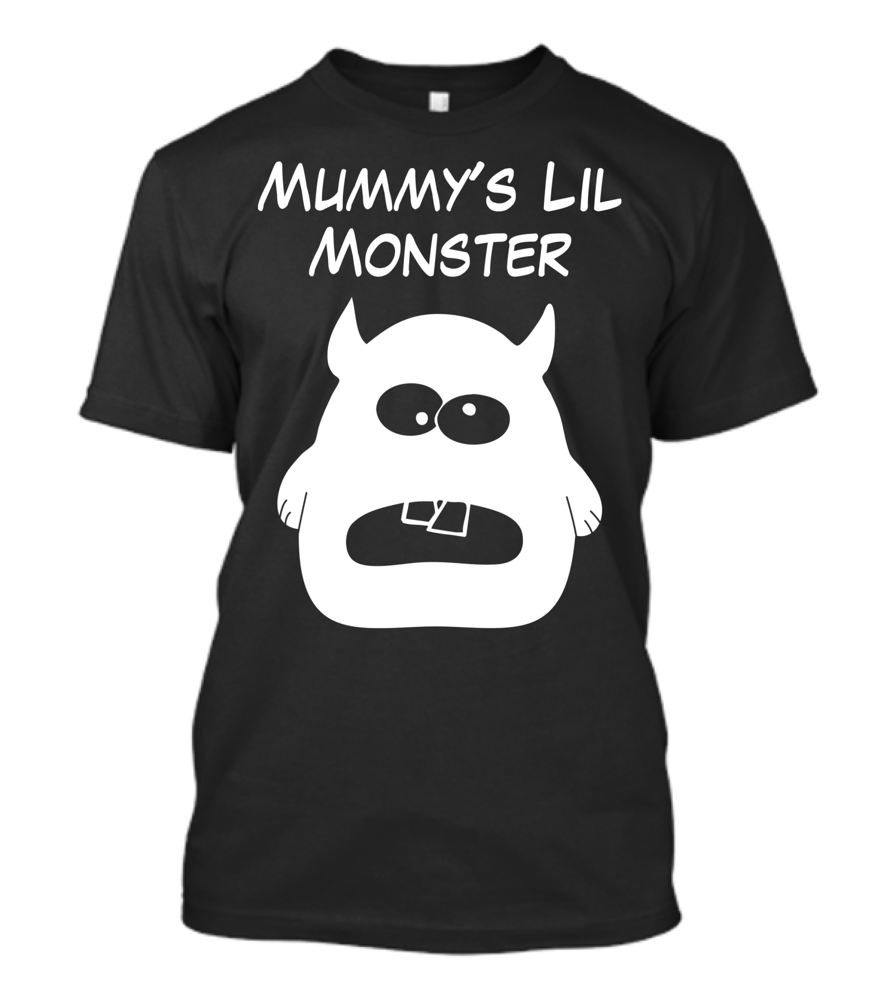 Mummy's Lil Monster Cute White Cartoon Monster T-Shirt