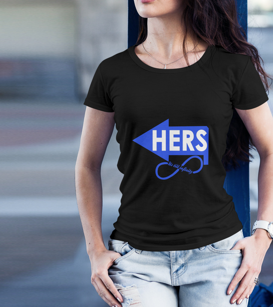 Us Till Infinity Hers Blue Arrow Infinity T-Shirt