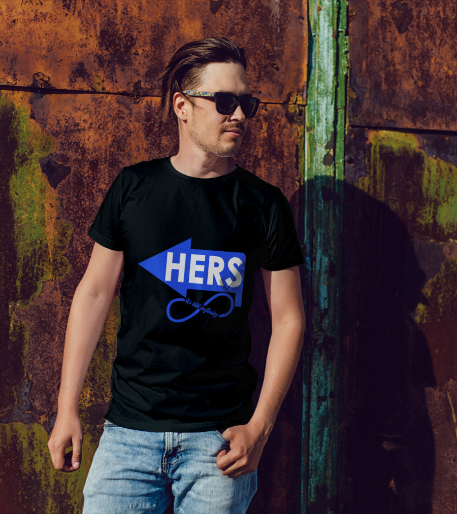 Us Till Infinity Hers Blue Arrow Infinity T-Shirt