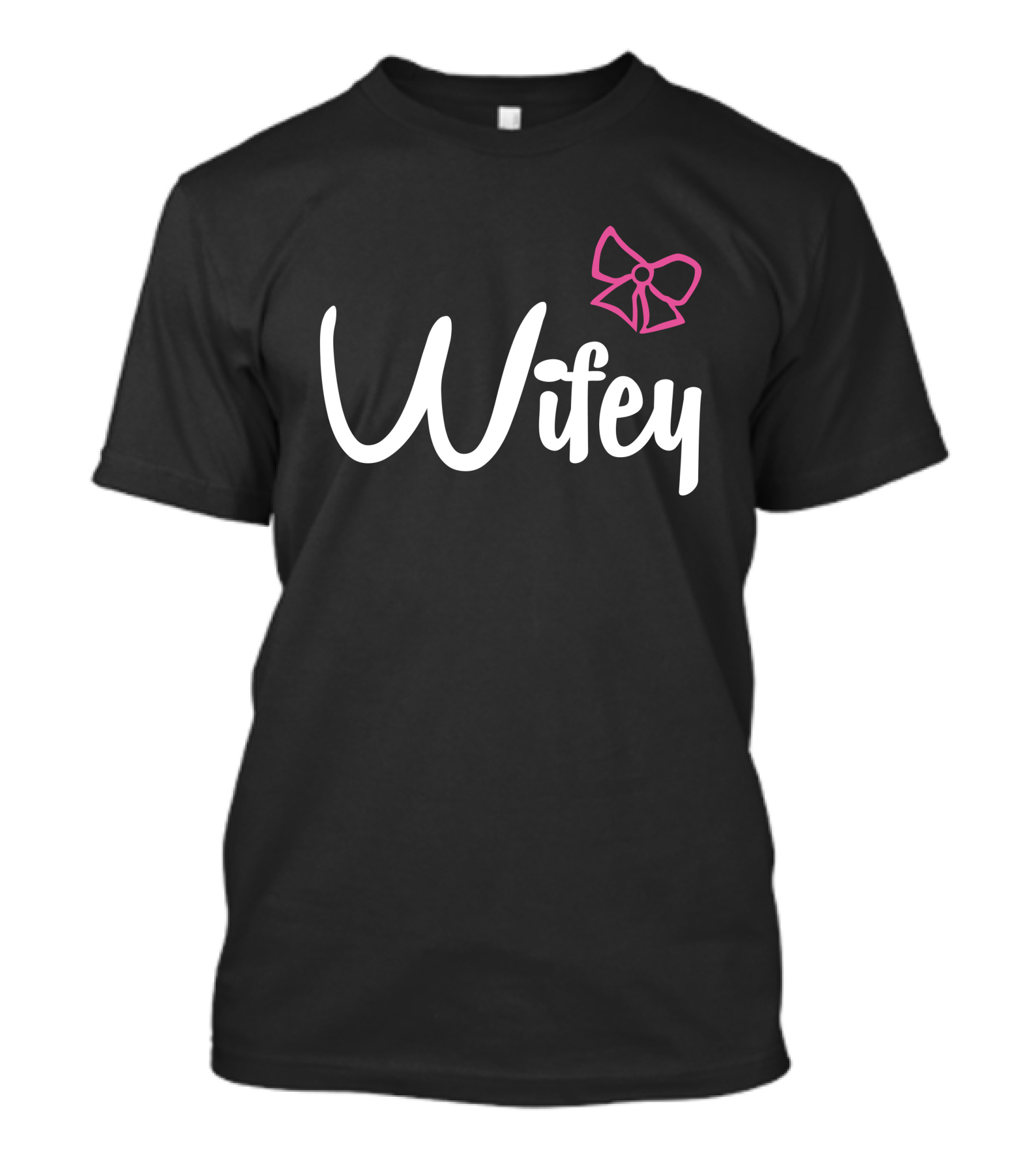 Wifey Pink Bow White T-Shirt