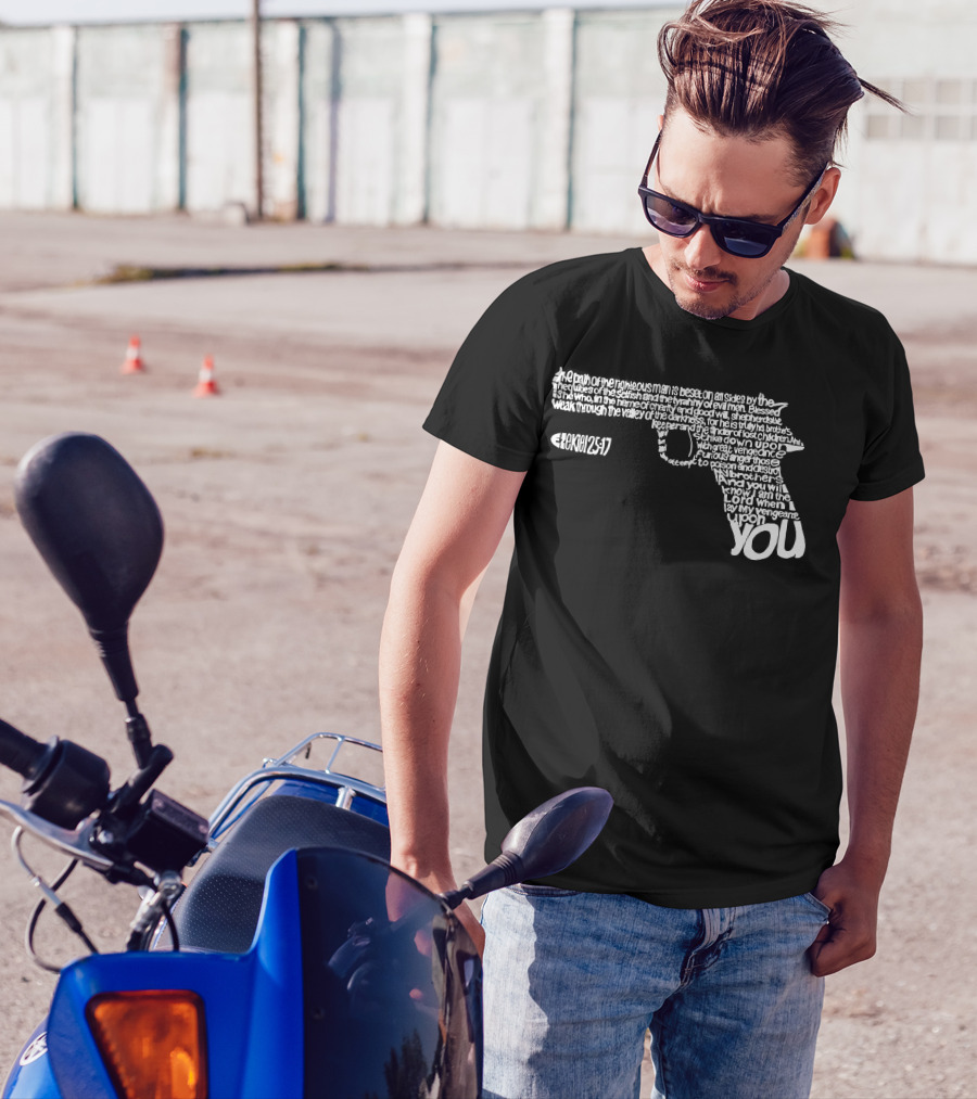 Ezekiel 25:17 Gun Shape Righteous Path Vengeance You T-Shirt