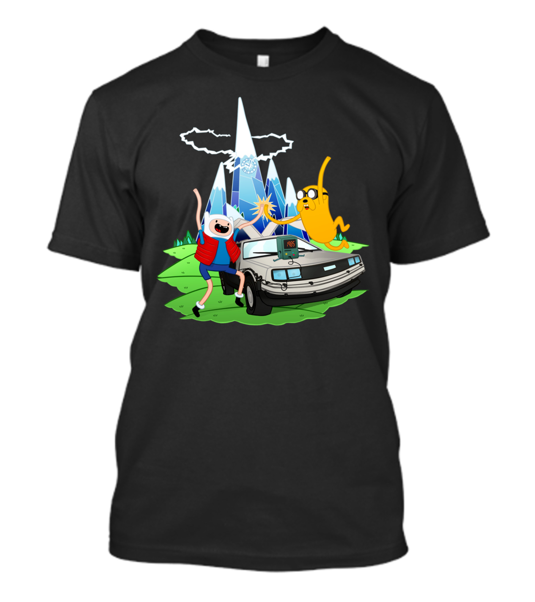 Adventure Time DeLorean Trip With Finn And Jake T-Shirt