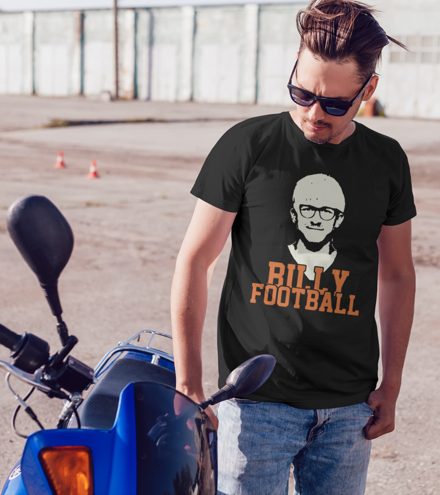 BILLY FOOTBALL Stylized Portrait Illustration With Glasses T-Shirt