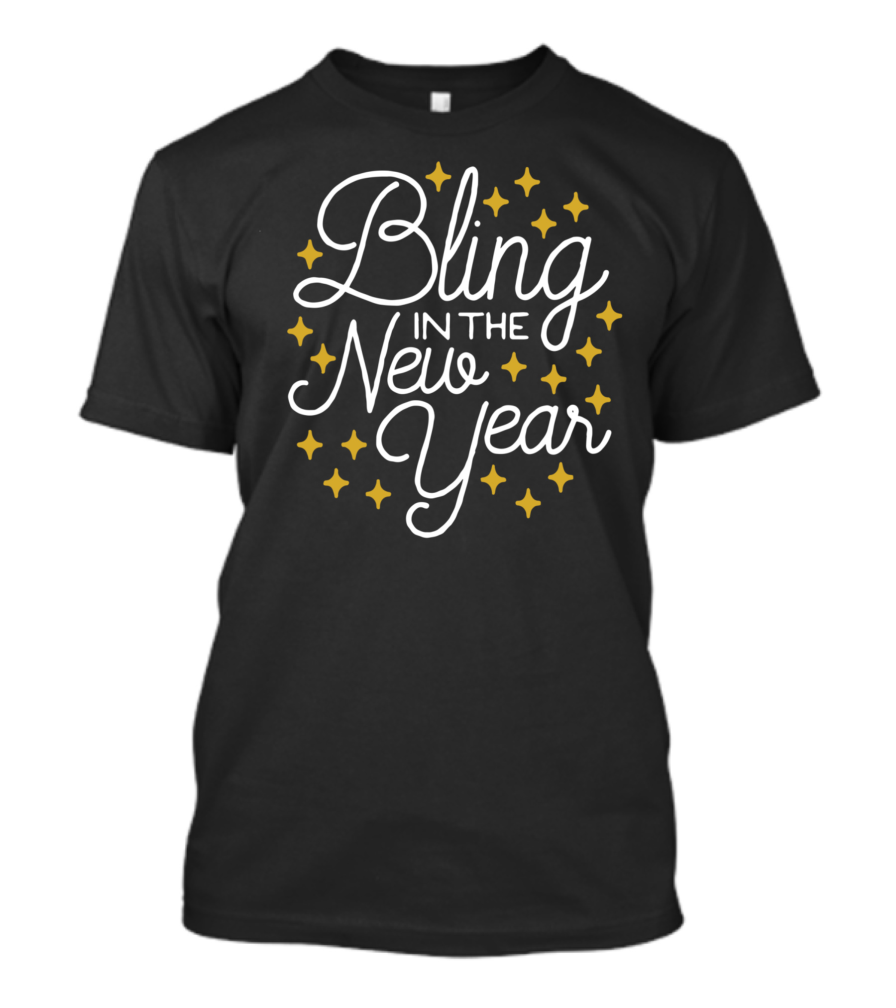 Bling In The New Year Surrounded By Golden Stars T-Shirt