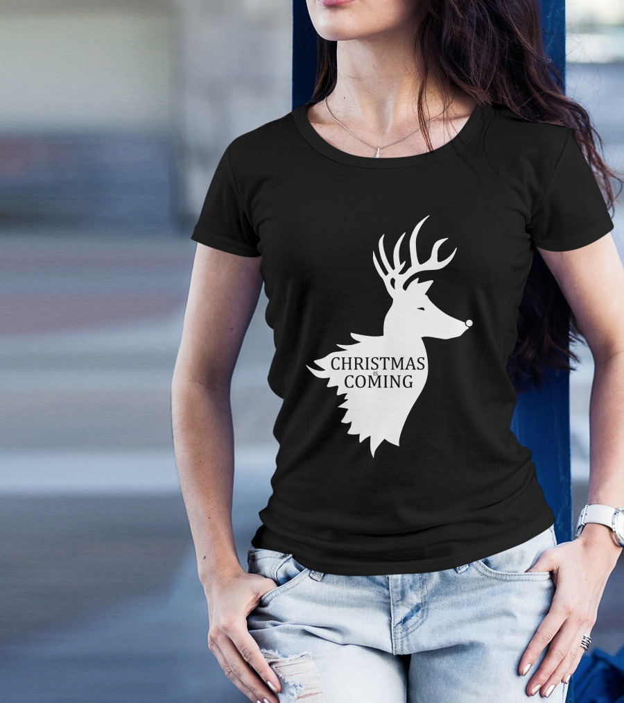 Christmas Is Coming Reindeer Stag T-Shirt