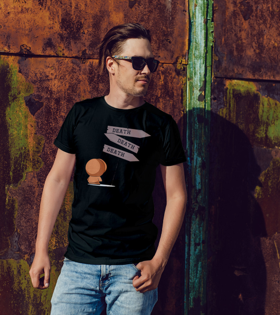 Kenny Standing At Three Death Signs T-Shirt