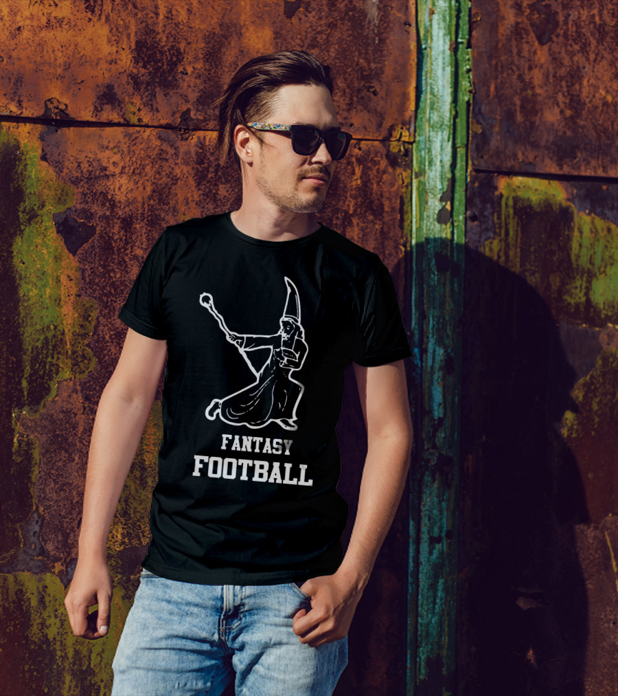 Fantasy Football Wizard With Draft Beer And Sports Magic T-Shirt