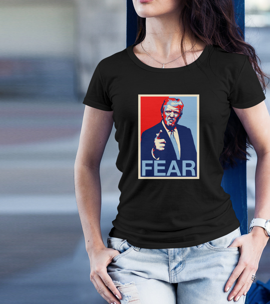 Fear Hope Poster Style Red Blue T-Shirt
