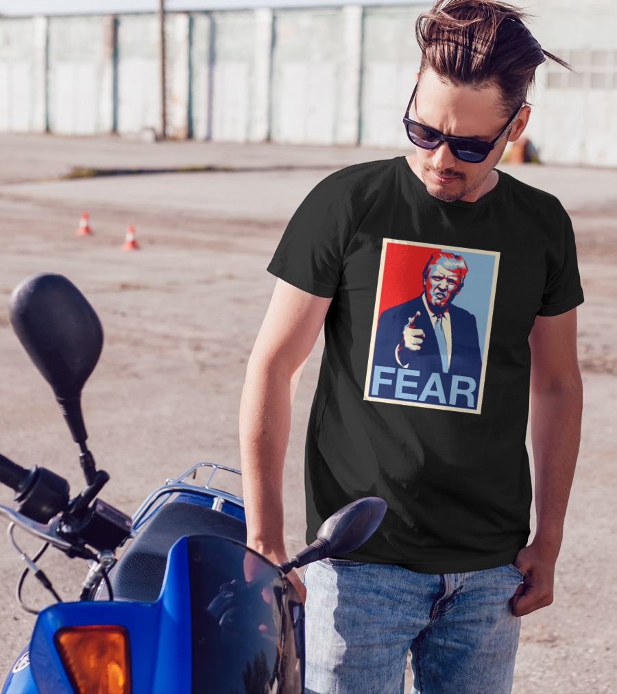 Fear Hope Poster Style Red Blue T-Shirt
