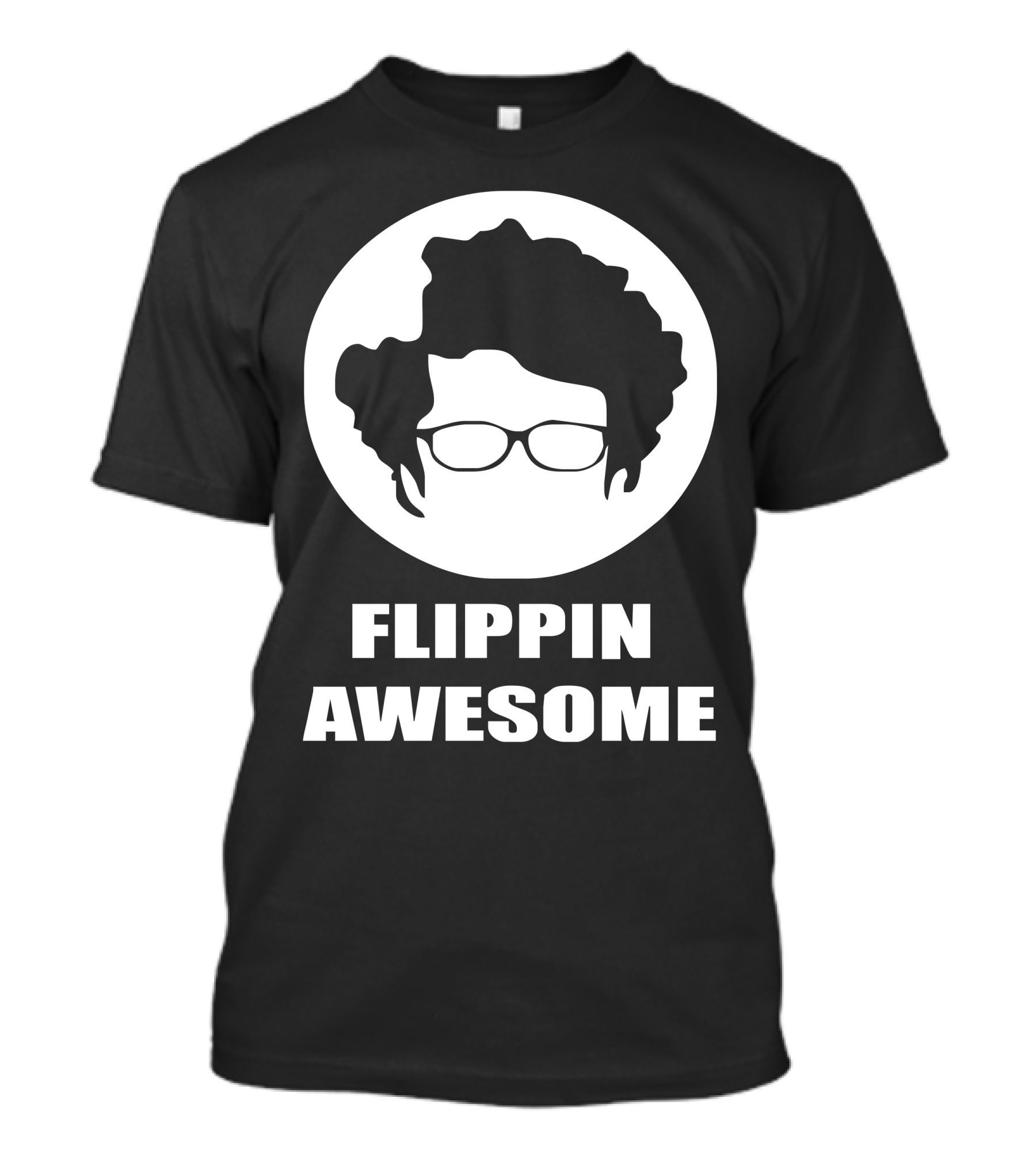 Flippin Awesome Silhouette Glasses Afro Circle T-Shirt
