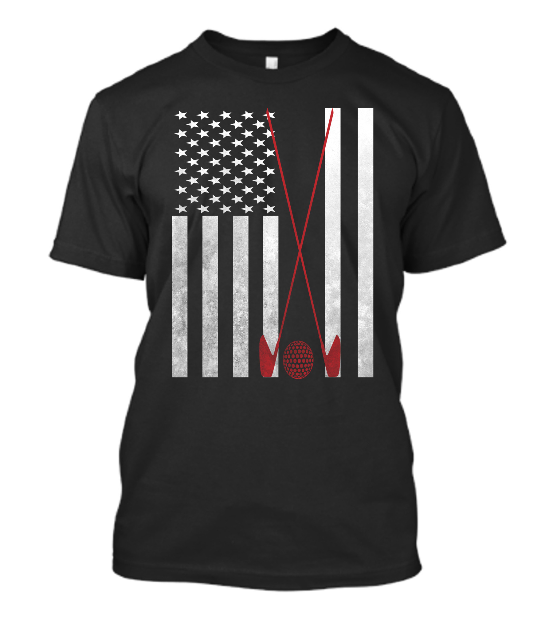 American Flag Golf Clubs And Ball T-Shirt