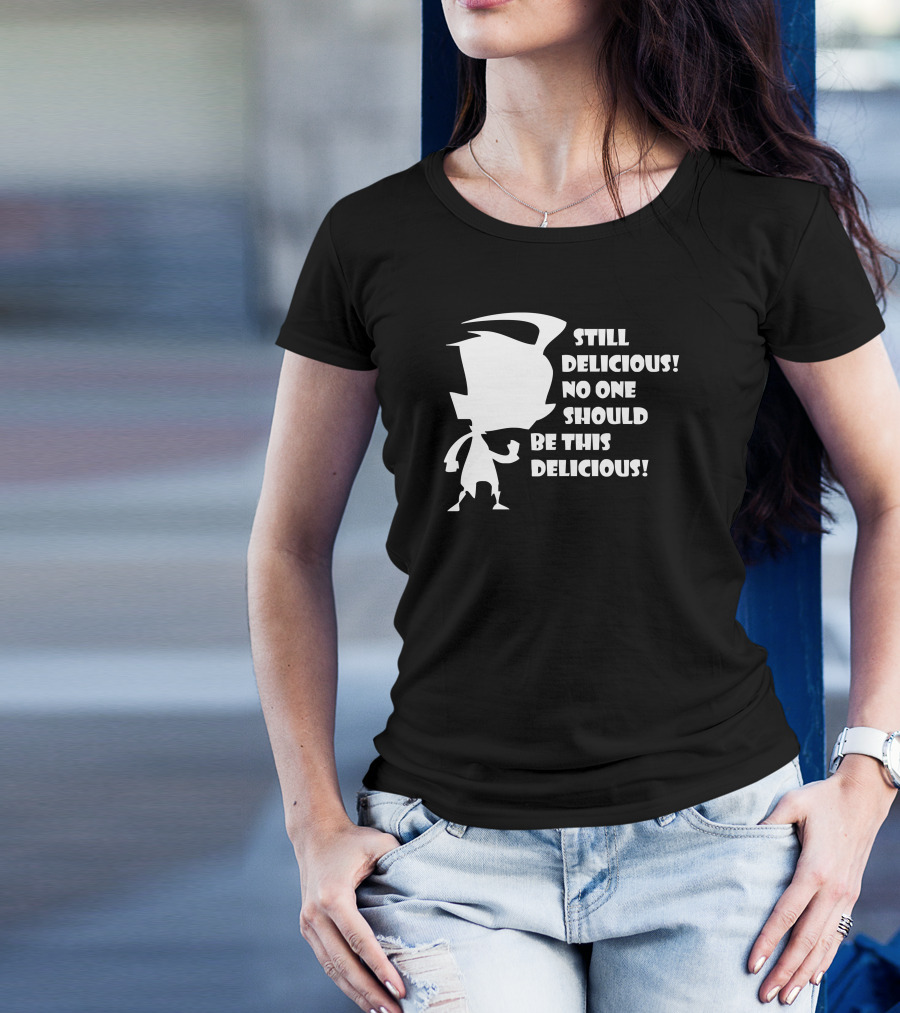Invader Zim Dib Silhouette Still Delicious Phrase T-Shirt