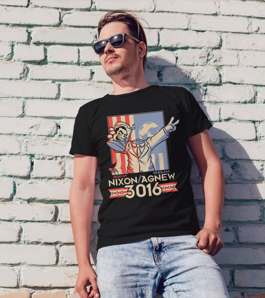 Nixon Agnew Head Of Headless 3016 Moon Stars Stripes T-Shirt