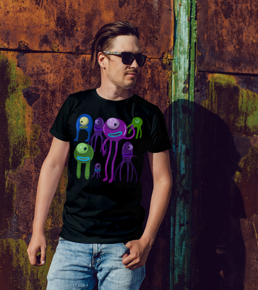 Colorful One Eye Monster Group T-Shirt