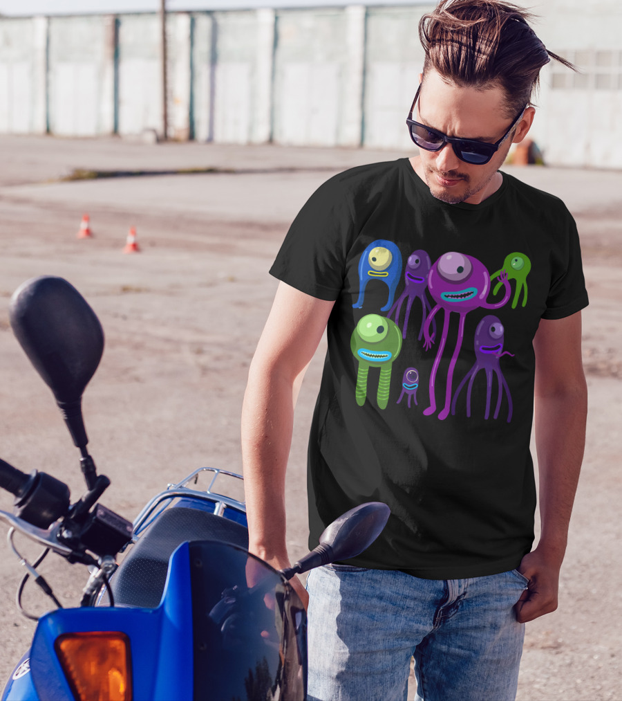 Colorful One Eye Monster Group T-Shirt