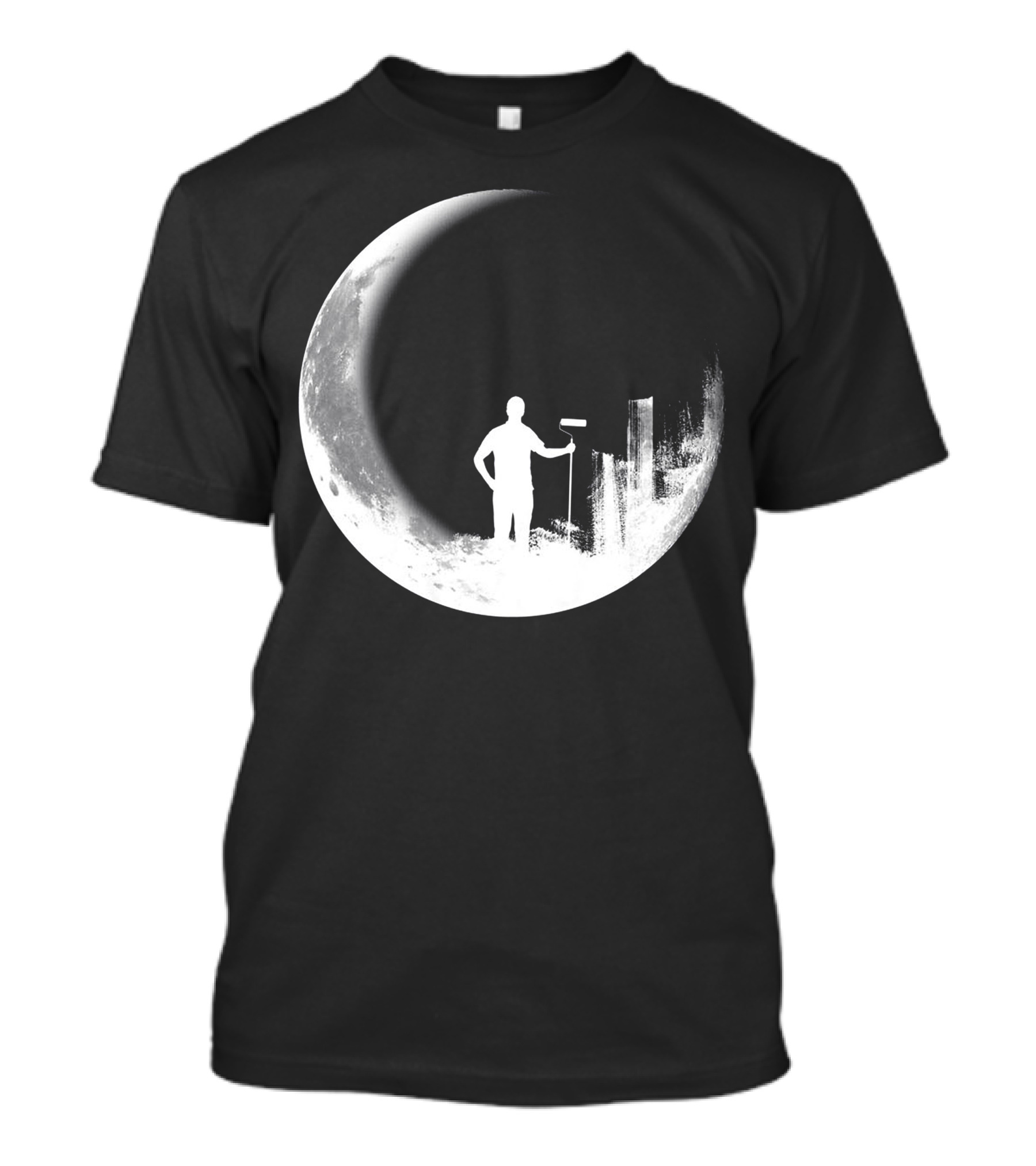 Paint The Moon Silhouette With Roller On Lunar Surface T-Shirt