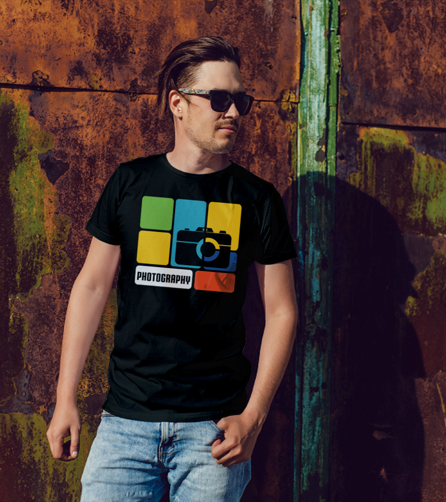 Photography Camera Color Blocks T-Shirt