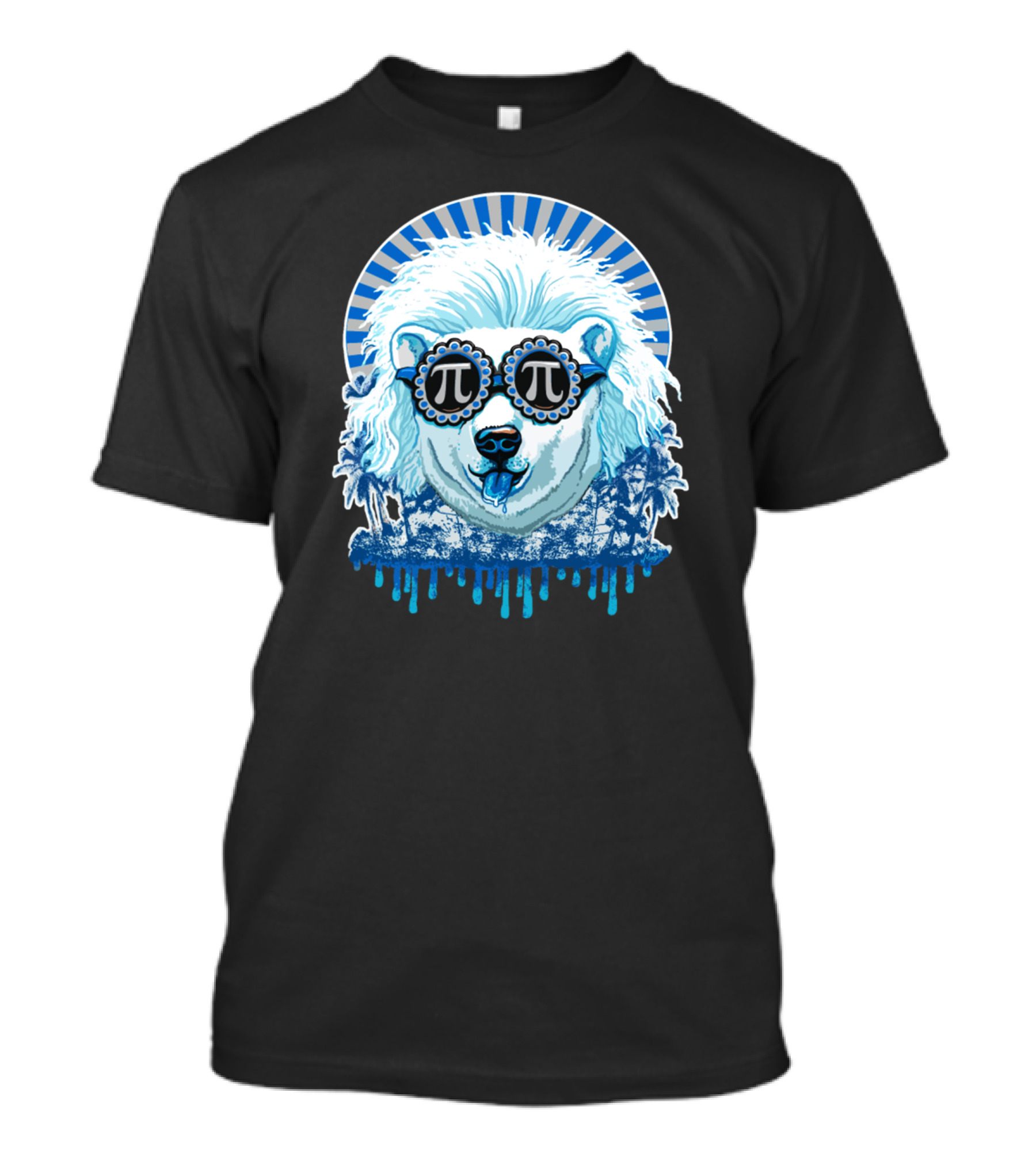 Pi Symbol Reflective Polar Bear Iconic Sunglasses T-Shirt