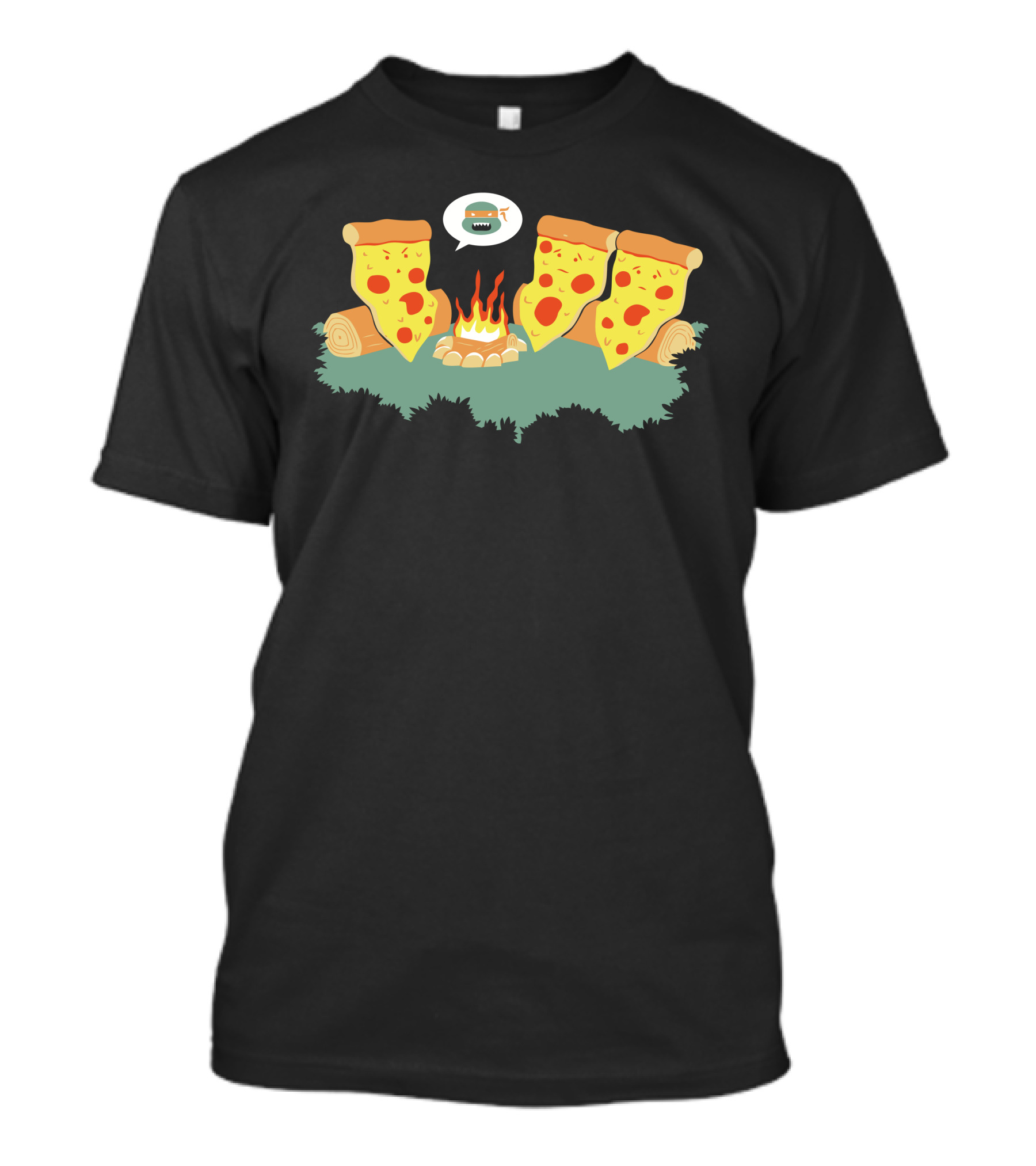 Pizza Campfire Story With Turtle Ninja Reference T-Shirt