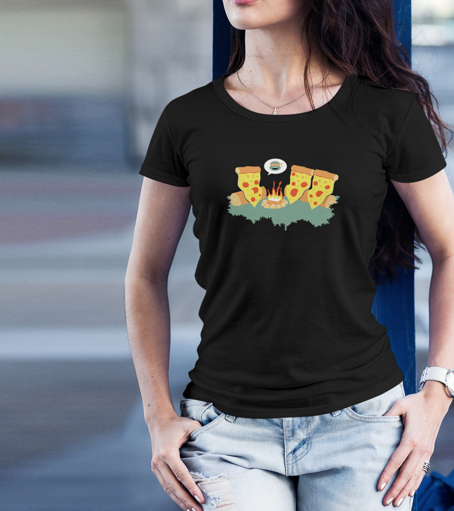 Pizza Campfire Story With Turtle Ninja Reference T-Shirt