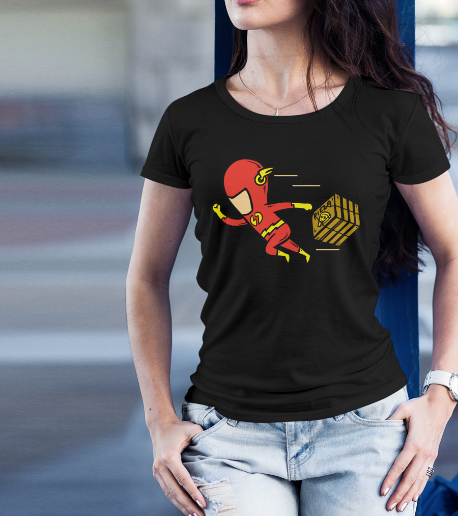 Flash Pizza Delivery Speed Running Hero T-Shirt