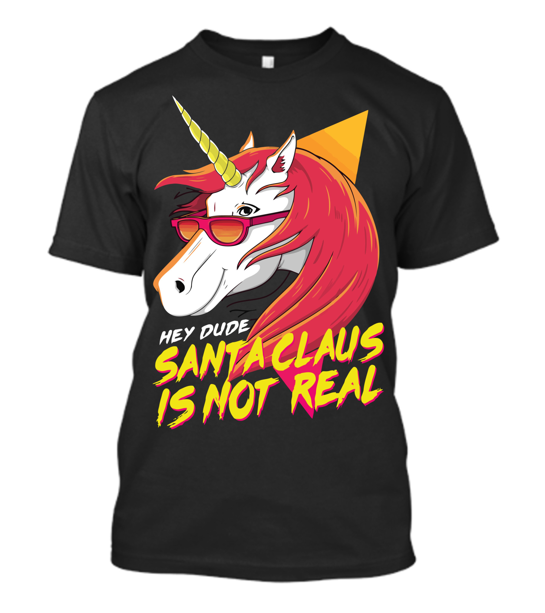 Hey Dude Santa Claus Is Not Real Unicorn T-Shirt