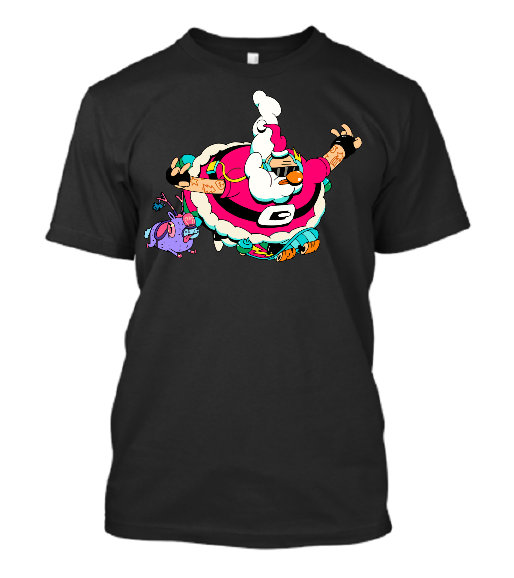 Santa Skateboard G-Force Adventure T-Shirt