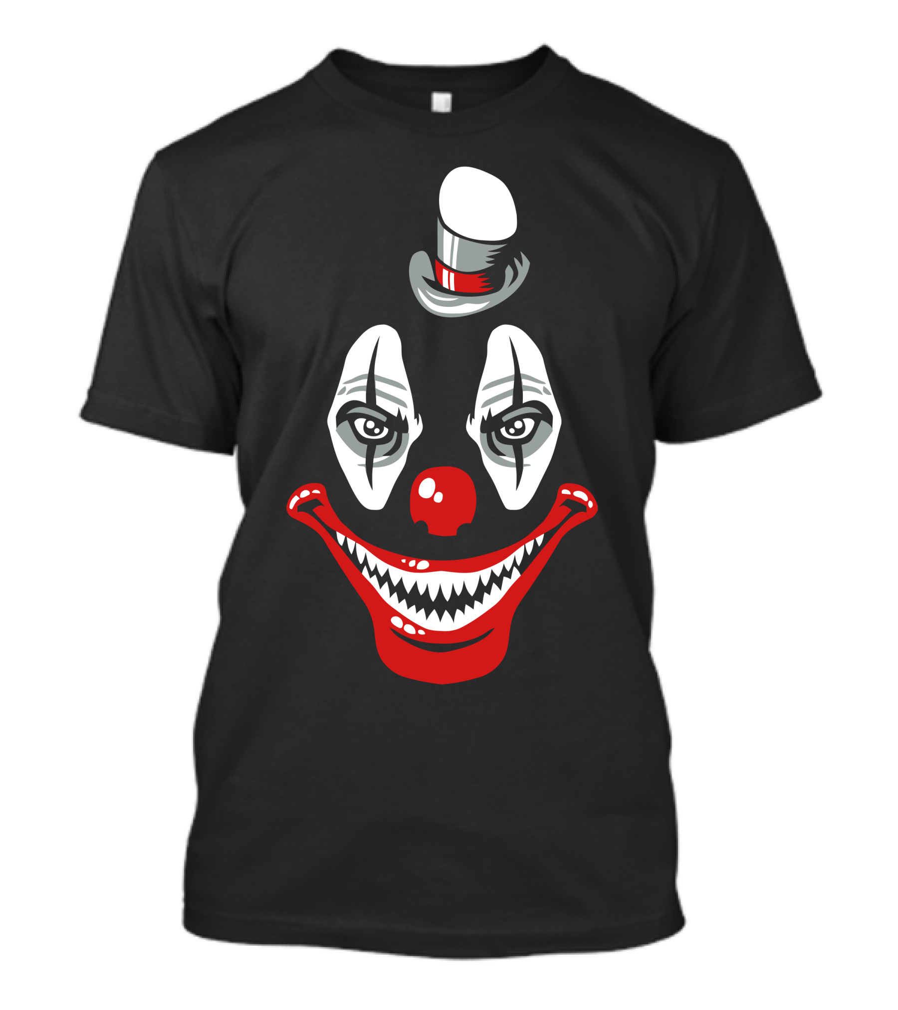 Scary Clown Evil Grinning Face With Top Hat T-Shirt