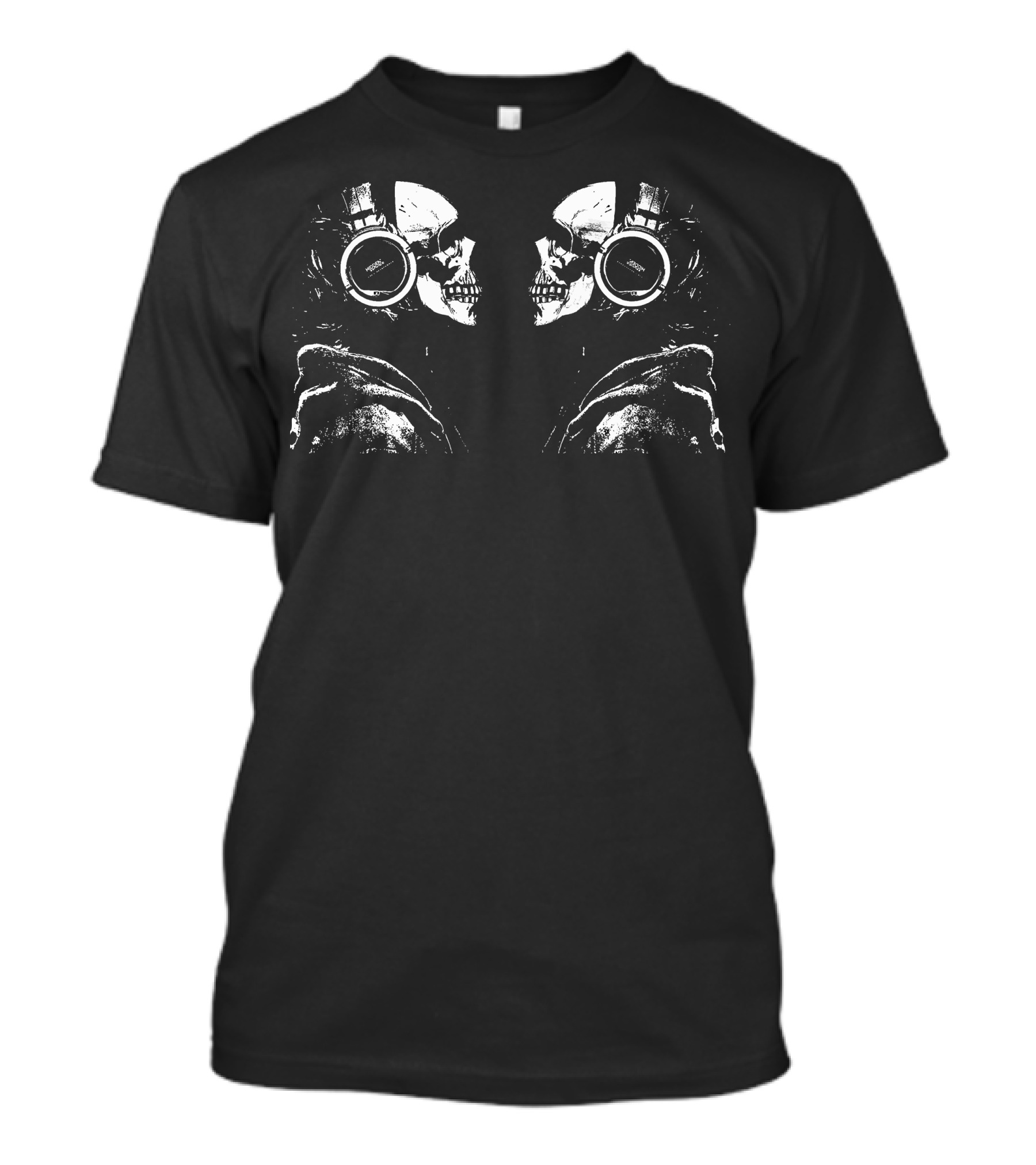 Skull Headphones Love Music Symmetry T-Shirt