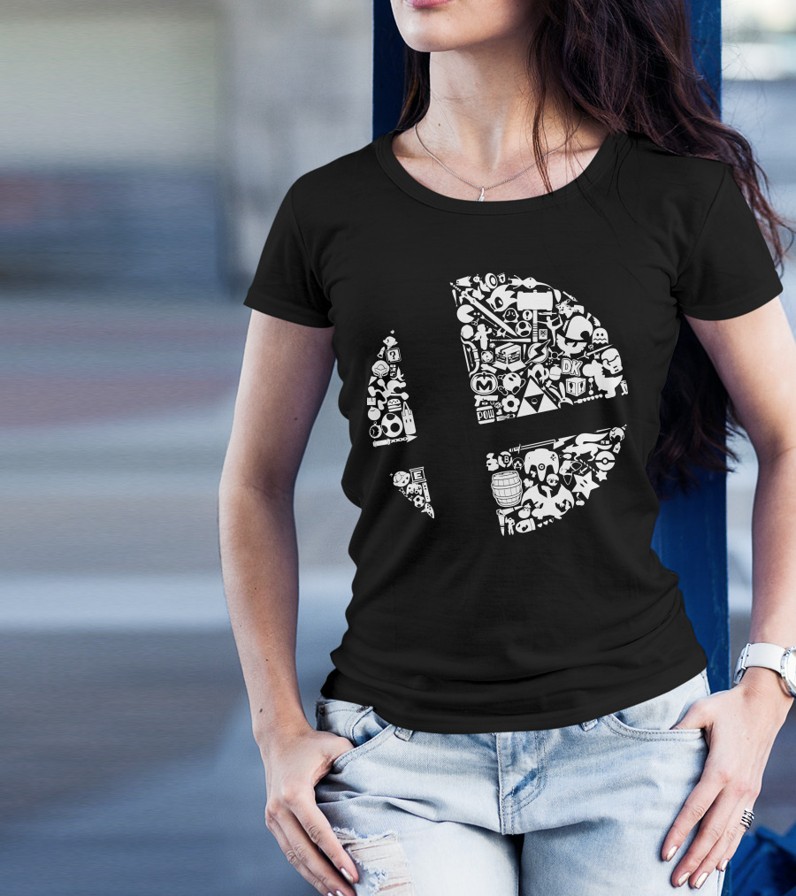 Super Smash Bros Icon Collage Nintendo Characters T-Shirt