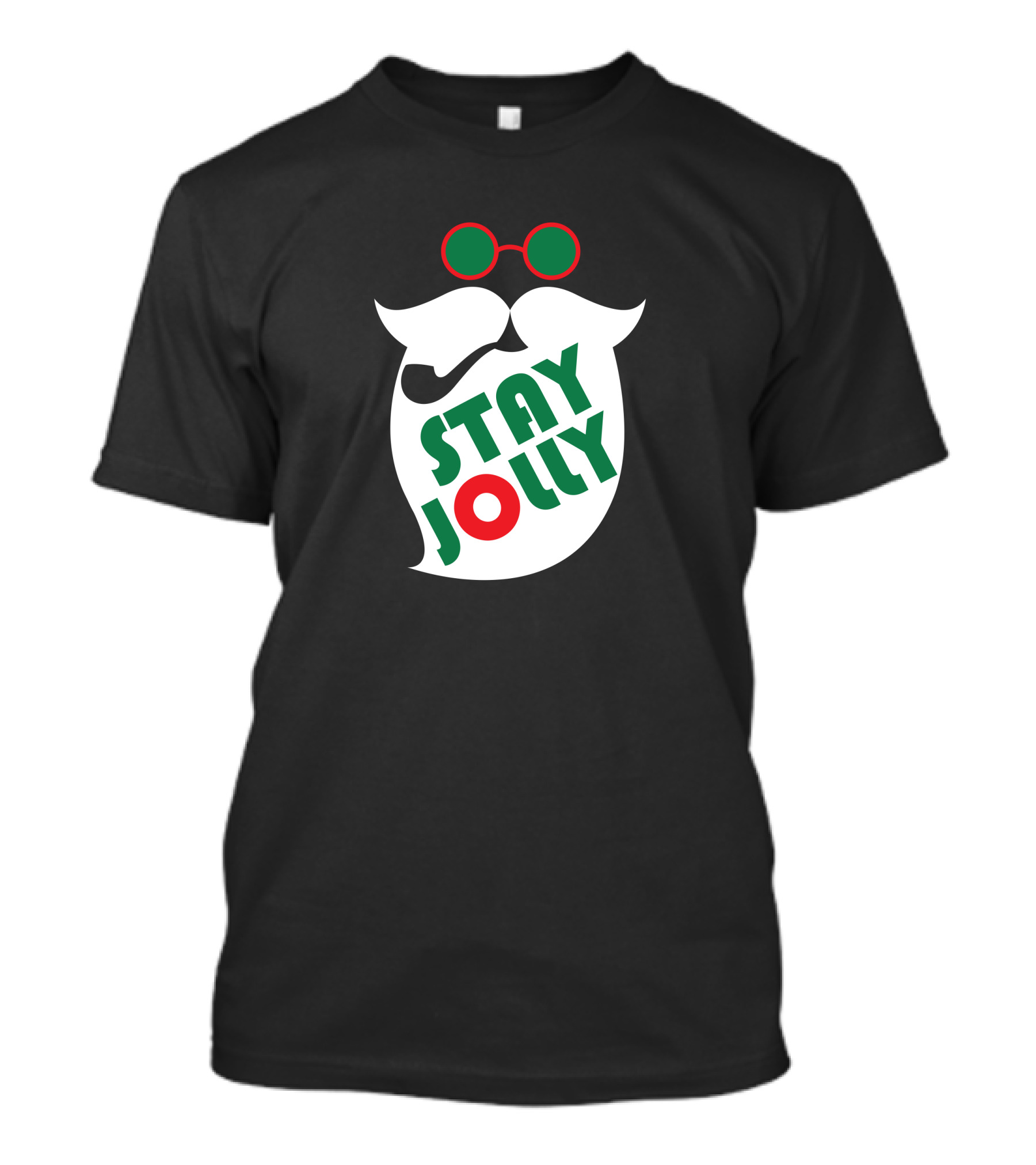 Stay Jolly Santa Beard And Glasses Christmas T-Shirt