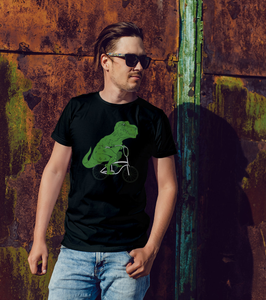 Tyrannosaurus Rex Riding Bicycle Trex Bike T-Shirt