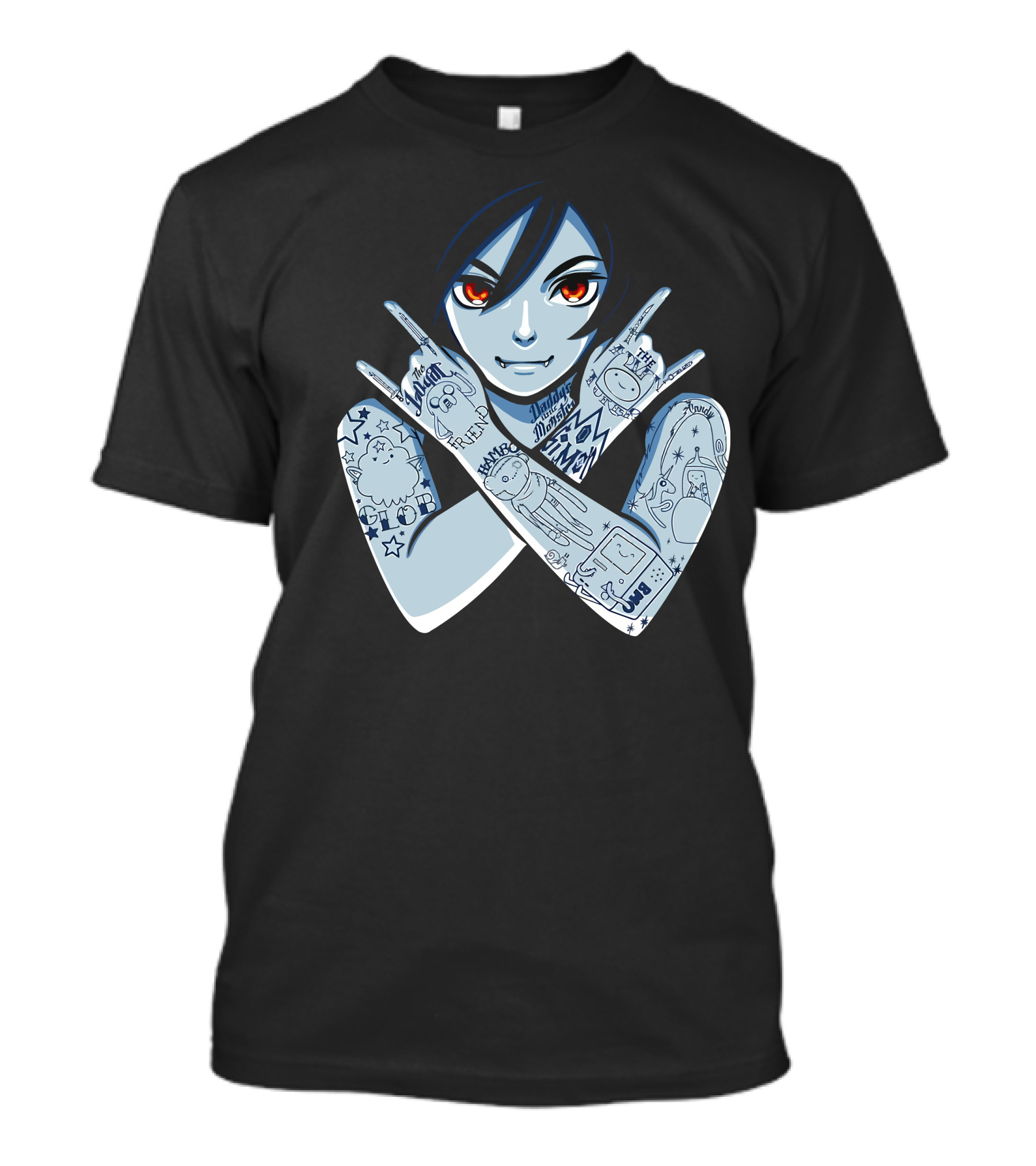 Vampire Queen Adventure Time Marceline Tattoo Style Fan T-Shirt