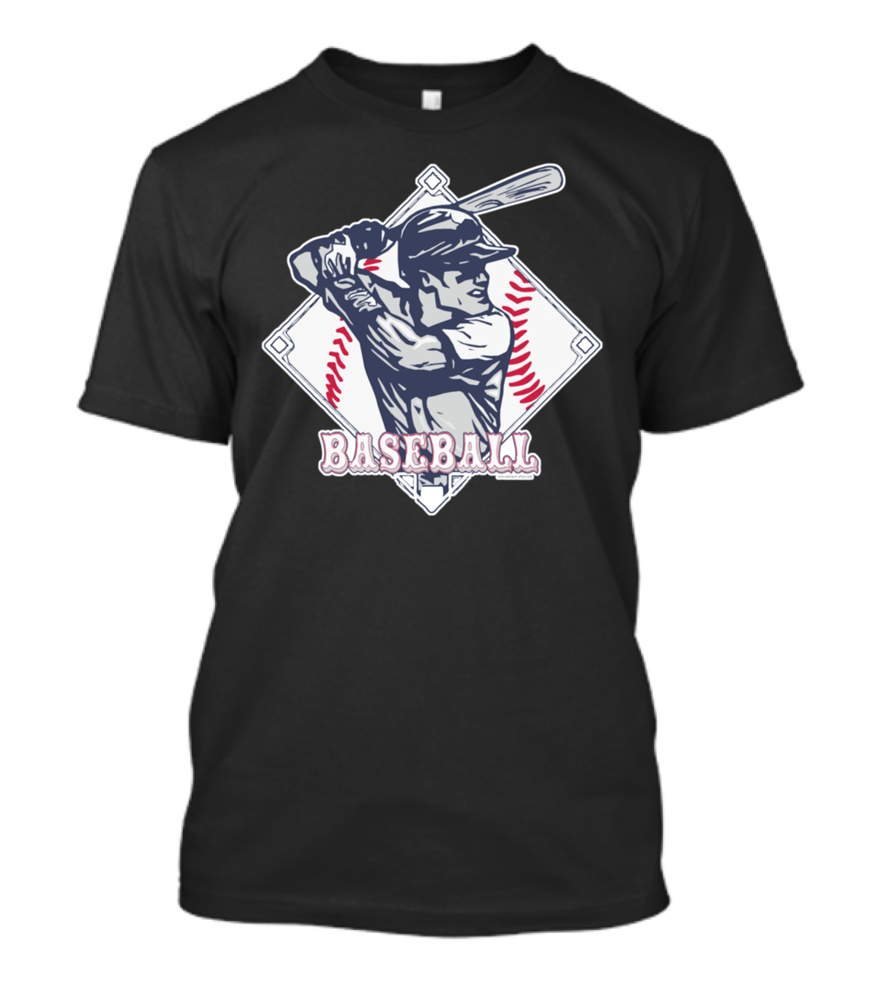 Vintage Baseball Player In Batter Stance With Diamond Background T-Shirt