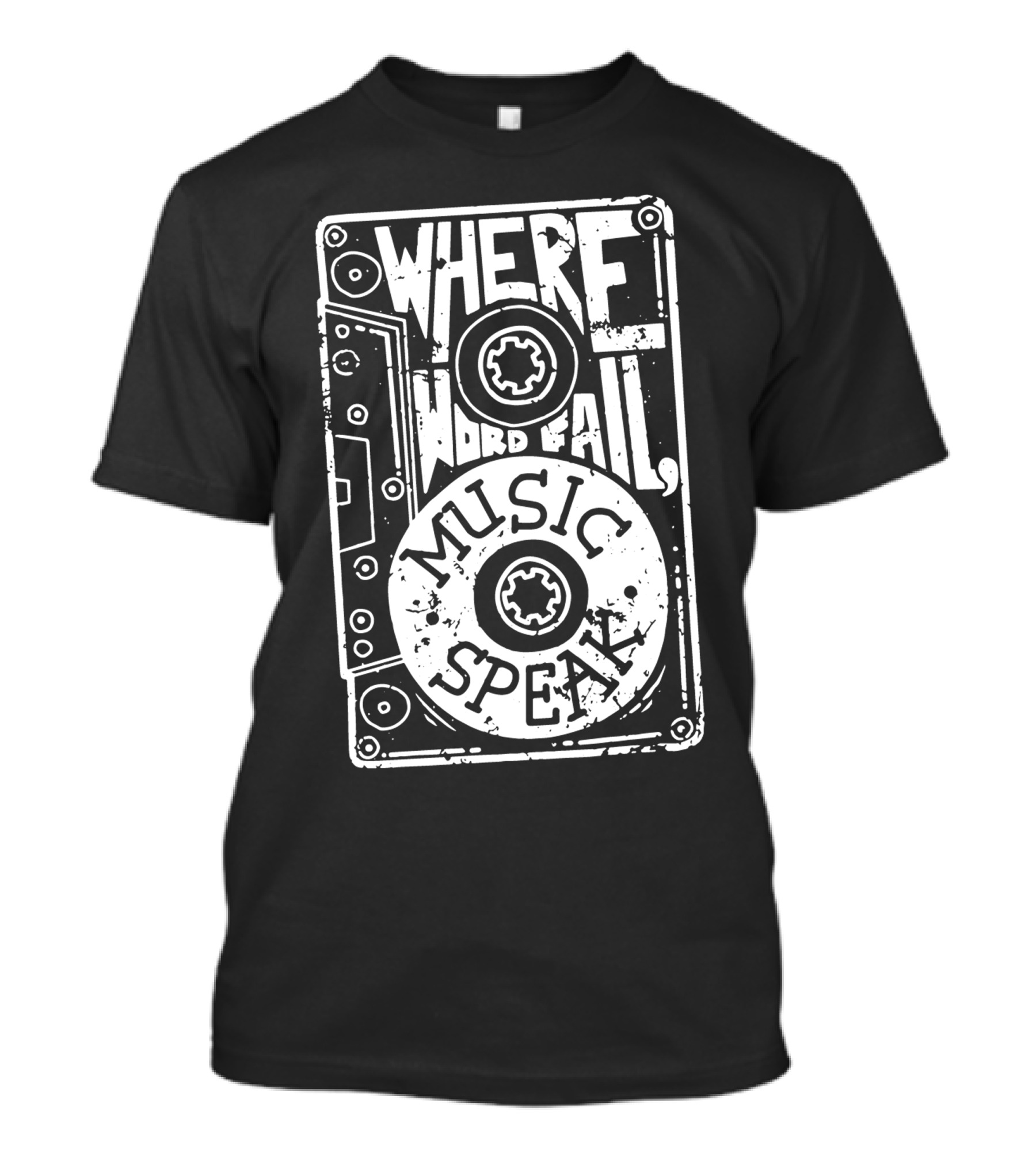 Where Words Fail Music Speaks Cassette Tape T-Shirt