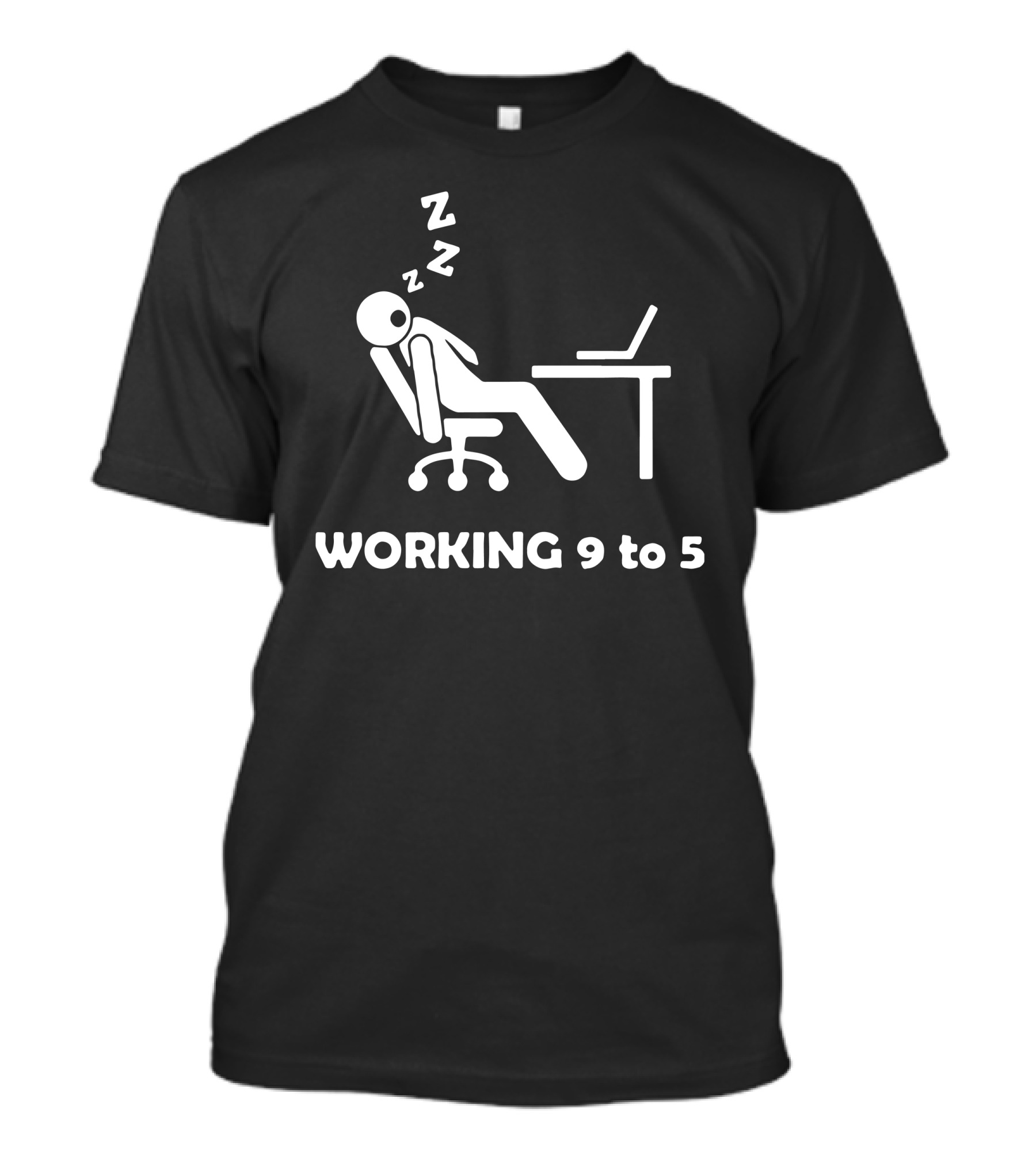 WORKING 9 To 5 Sleeping At Desk With Computer T-Shirt
