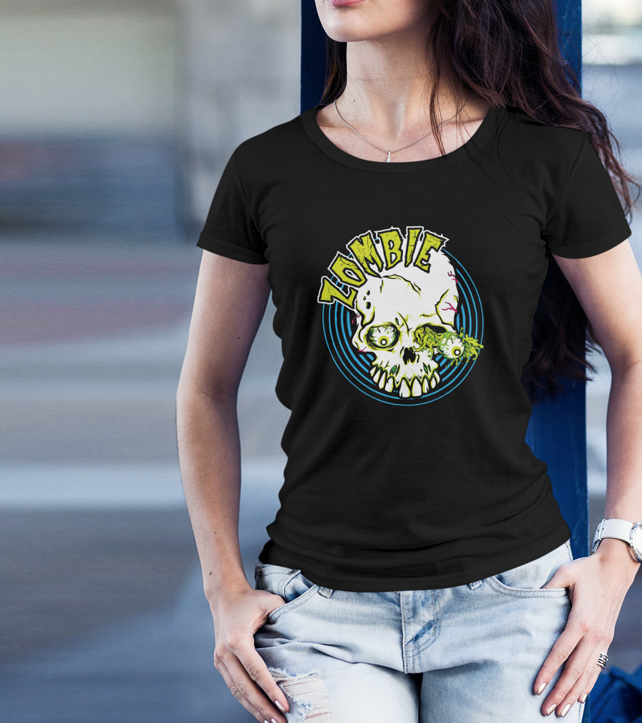 Zombie Skull Eye Explosion Circle T-Shirt