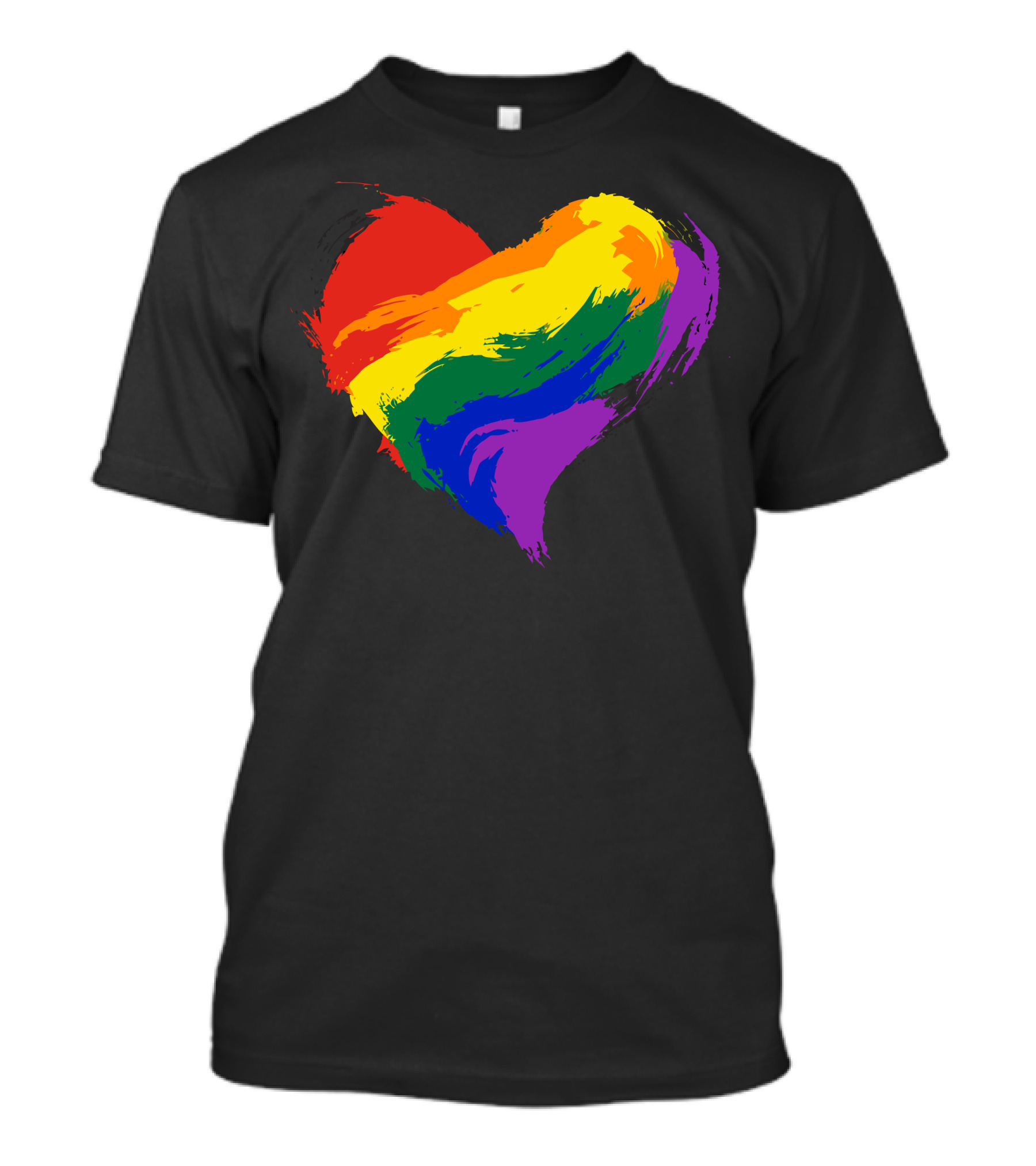 A New Heart Rainbow Pride Paintbrush Stroke T-Shirt