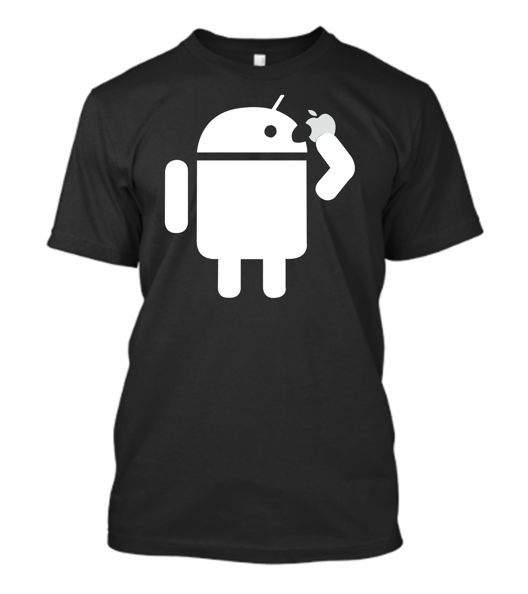 Android Robot Consuming Apple Icon Operating Systems Battle T-Shirt