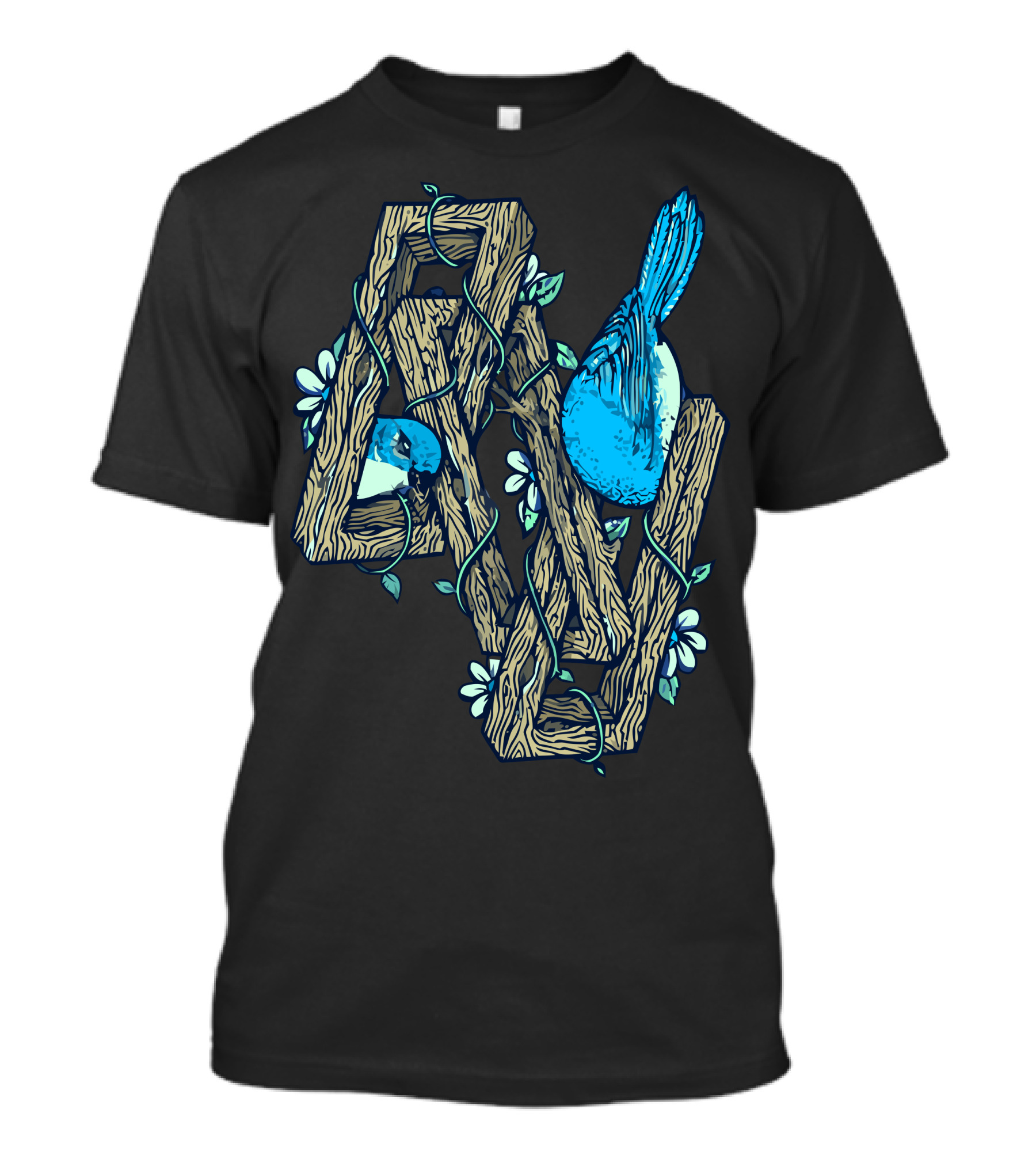 Avian Fallacy Nature Bird And Wooden Vines T-Shirt