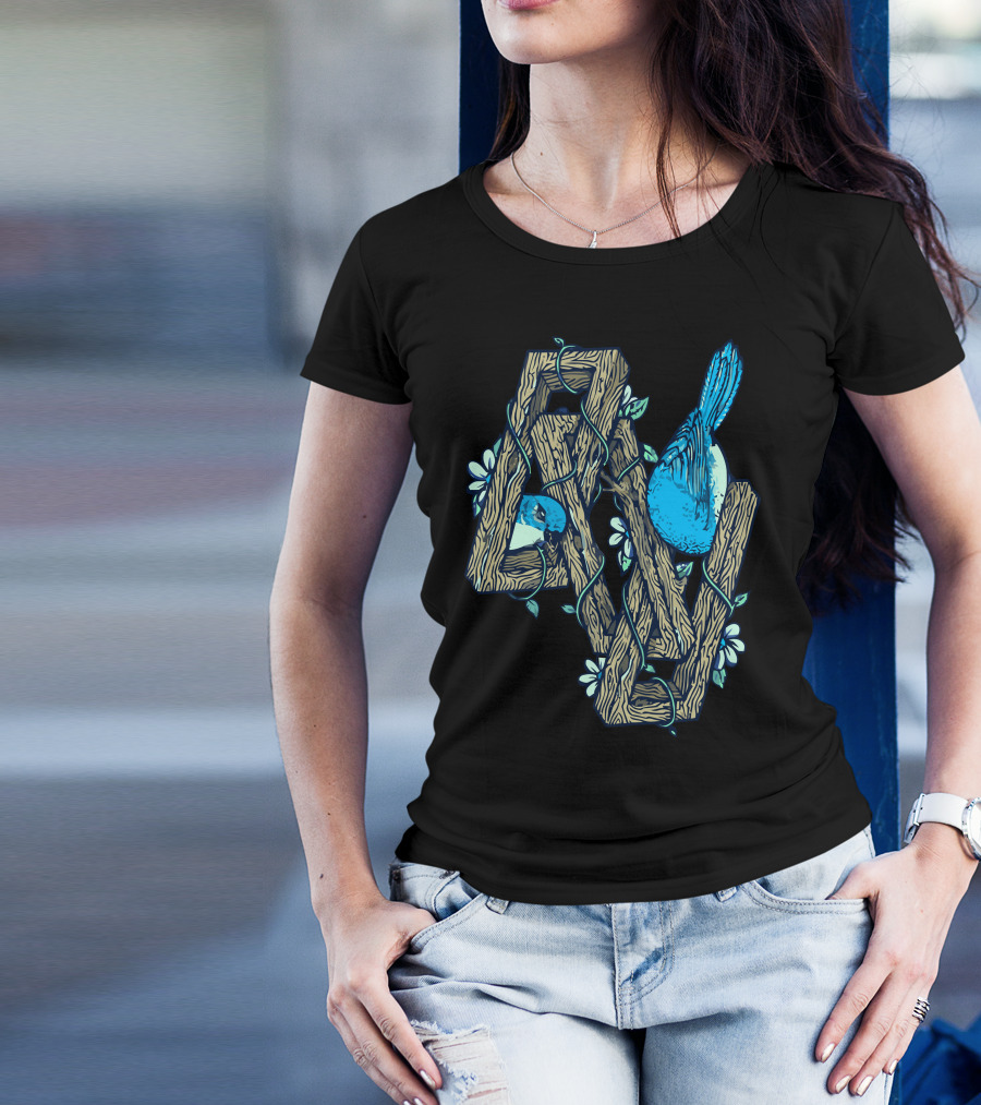 Avian Fallacy Nature Bird And Wooden Vines T-Shirt