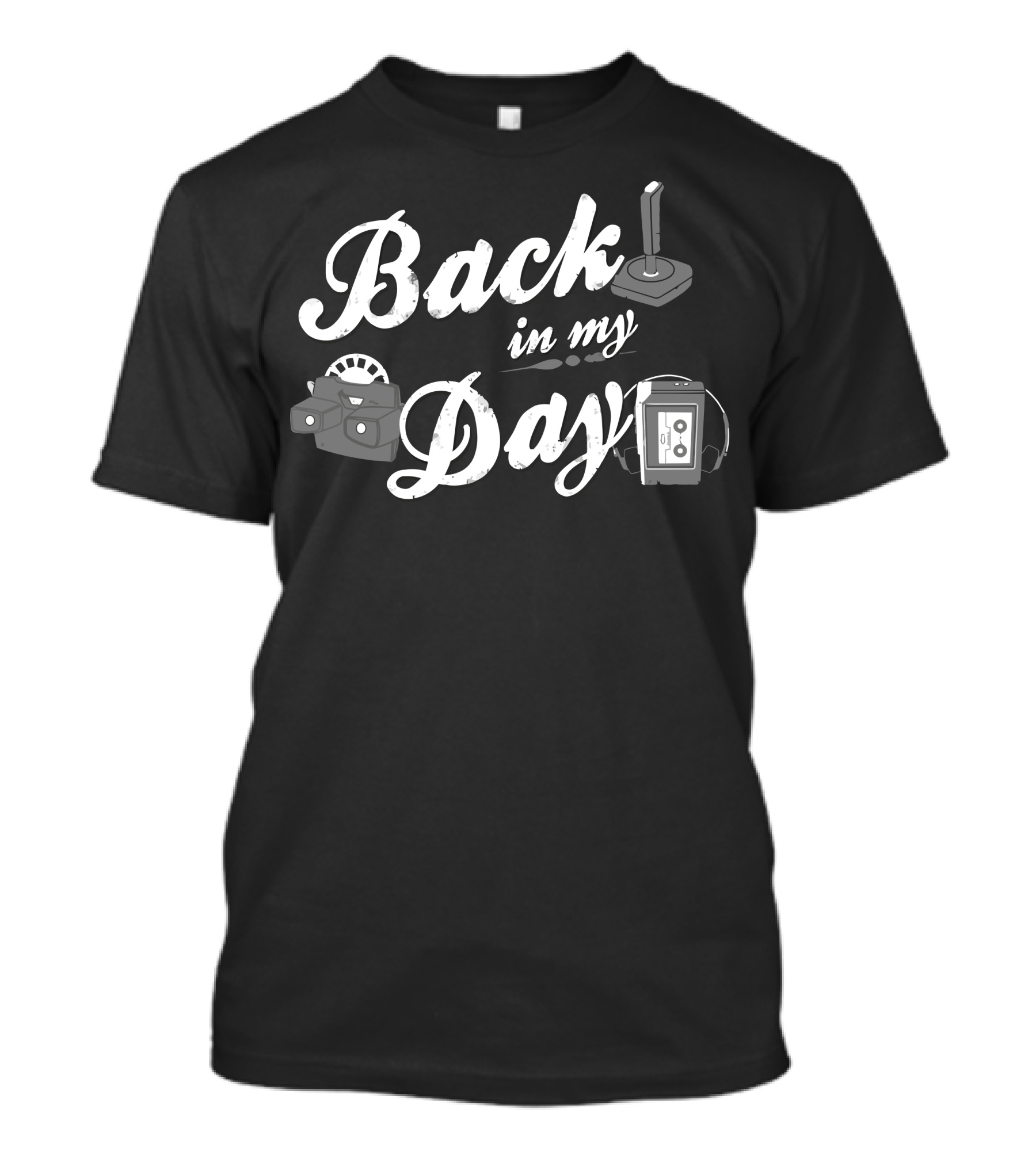 Back In My Day Retro Joystick Cassette Walkman Tape Recorder Vintage Camera T-Shirt
