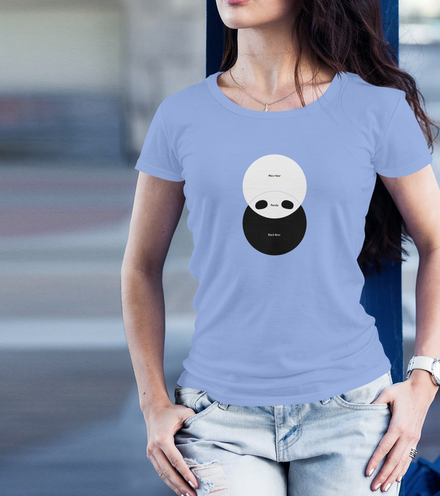 Bearly Significant Polar Bear Panda Black Bear Venn Diagram T-Shirt