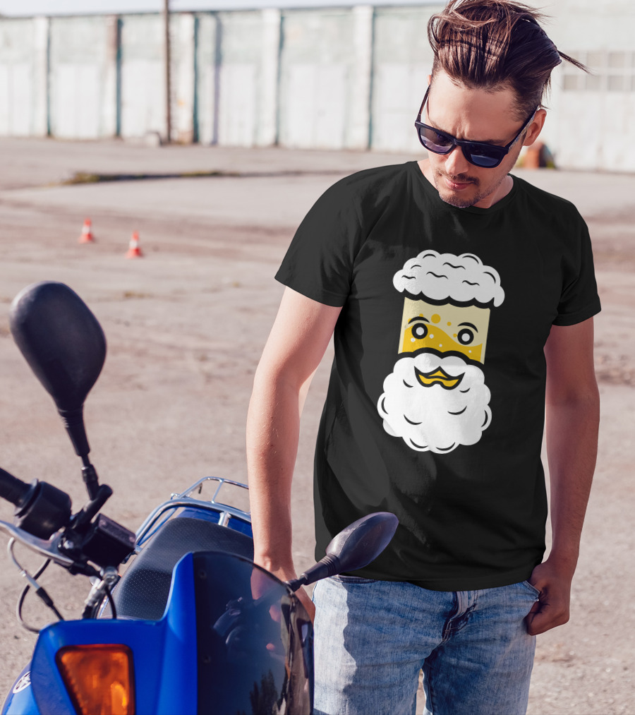 Fig 1: Beerd Mug With Foamy Beard And Mustache T-Shirt